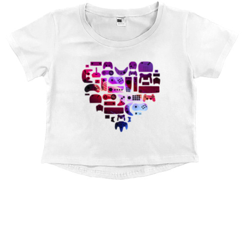 Kids' Premium Cropped T-Shirt - Сердце геймера - Mfest