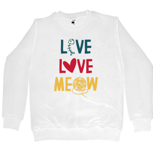 Свитшот Премиум Детский - Live Love Meow - Mfest