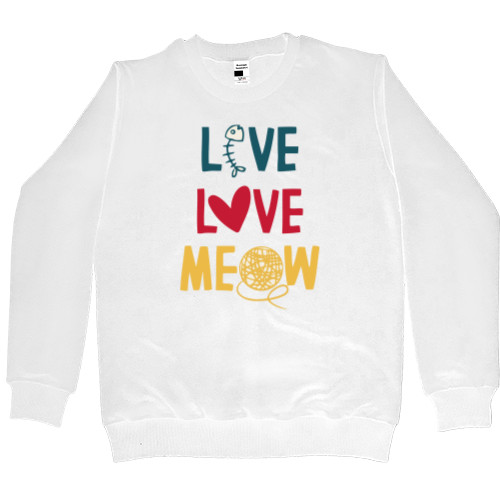 Світшот Преміум Чоловічий - Live Love Meow - Mfest