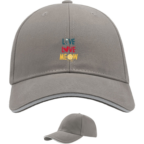 Sandwich Baseball Cap - Live Love Meow - Mfest