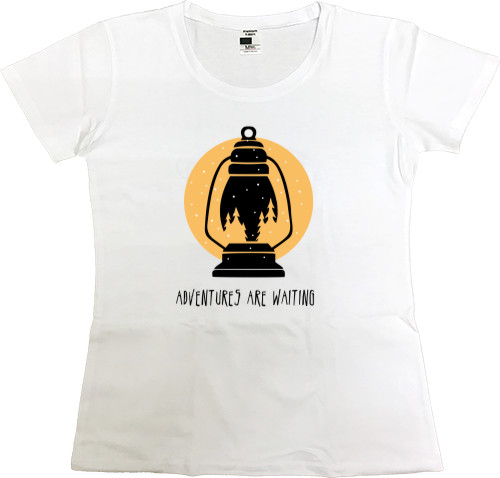 Women's Premium T-Shirt - Adventures are waiting - Mfest