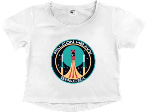 Women's Cropped Premium T-Shirt - Falcon heavy spacex - Mfest