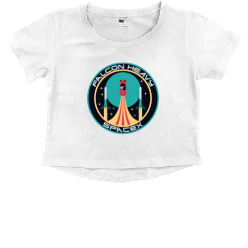 Kids' Premium Cropped T-Shirt - Falcon heavy spacex - Mfest