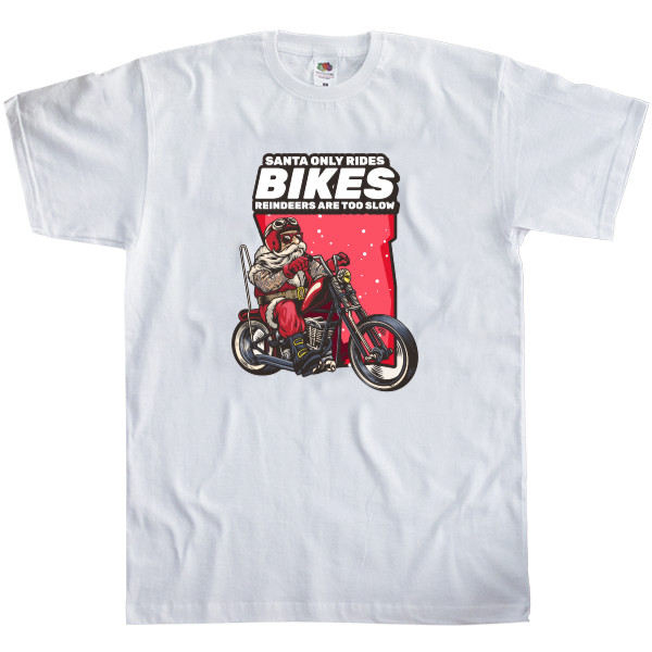 Men's T-Shirt Fruit of the loom - SANTA ONLY RIDES BIKES - Mfest