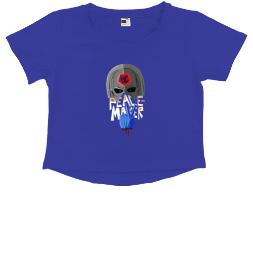 Kids' Premium Cropped T-Shirt - peacemaker logo - Mfest