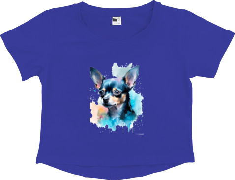 Women's Cropped Premium T-Shirt - Chihuahua 13 - Mfest