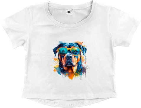 Women's Cropped Premium T-Shirt - Rottweiler 8 - Mfest