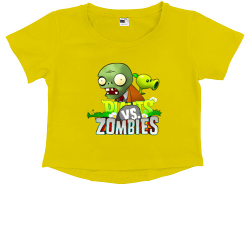 Kids' Premium Cropped T-Shirt - Plants vs. Zombies - Mfest