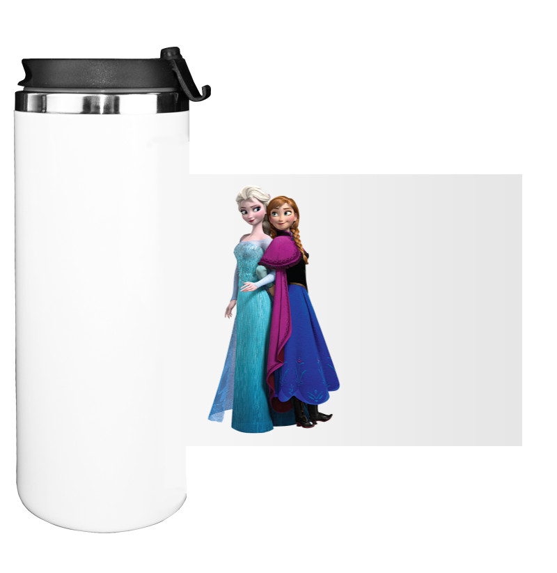 Water Bottle on Tumbler - Elsa and Anna - Mfest