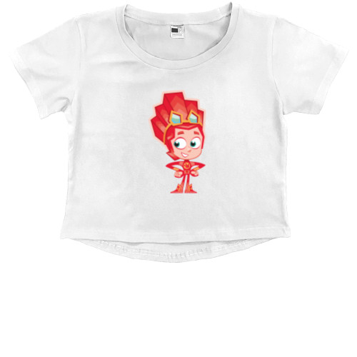 Kids' Premium Cropped T-Shirt - Fixies fire - Mfest