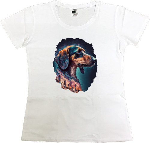 Women's Premium T-Shirt - Dachshund art - Mfest