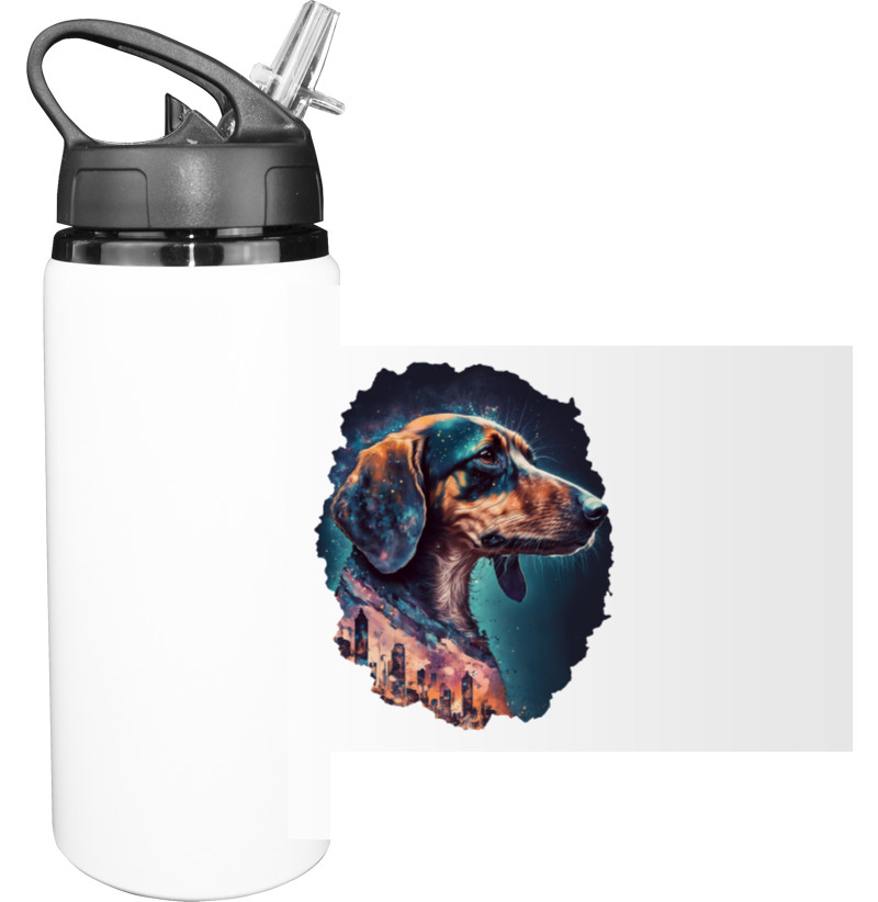 Sport Water Bottle - Dachshund art - Mfest