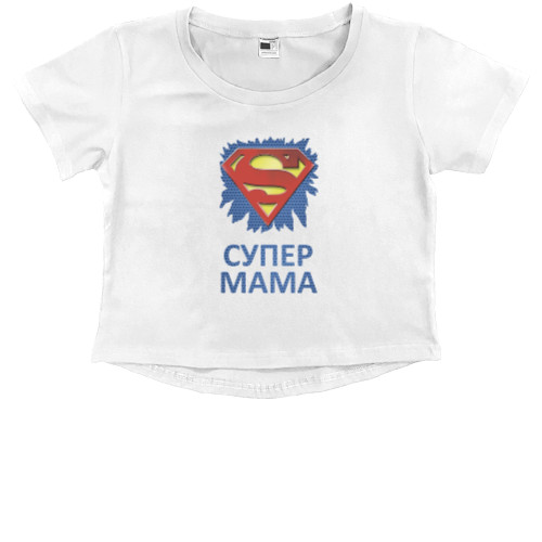 Kids' Premium Cropped T-Shirt - Super MOM superman - Mfest