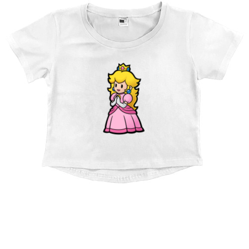 Kids' Premium Cropped T-Shirt - Princess Peach - Mfest