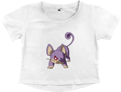 Women's Cropped Premium T-Shirt - Rattata - Mfest