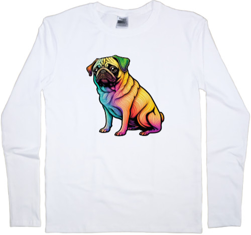 Men's Longsleeve Shirt - rainbow pug - Mfest