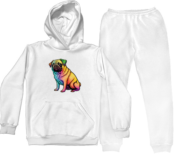 Sports suit for women - rainbow pug - Mfest