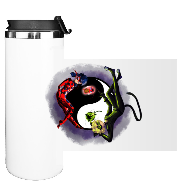 Water Bottle on Tumbler - Lady Bug and Super Cat 3 - Mfest