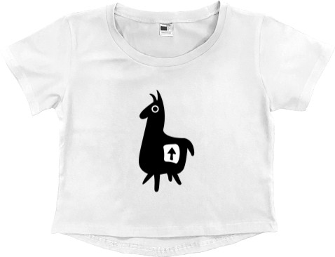 Women's Cropped Premium T-Shirt - llama fortnite - Mfest