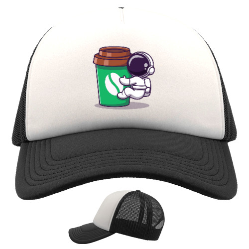 Trucker Cap - astronaut with coffee - Mfest