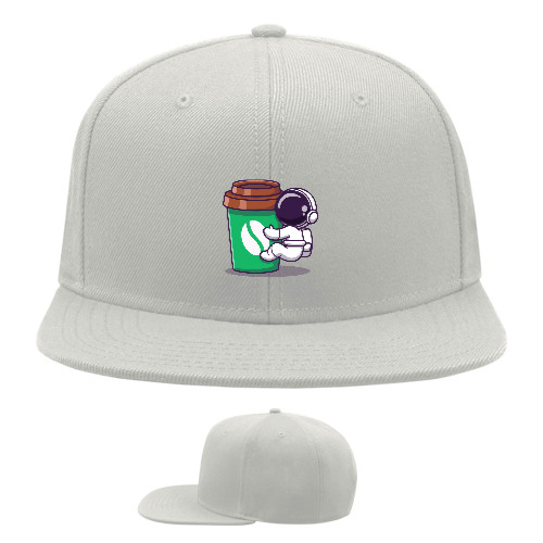 Snapback Baseball Cap - astronaut with coffee - Mfest