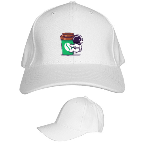 Kids' Baseball Cap 6-panel - astronaut with coffee - Mfest