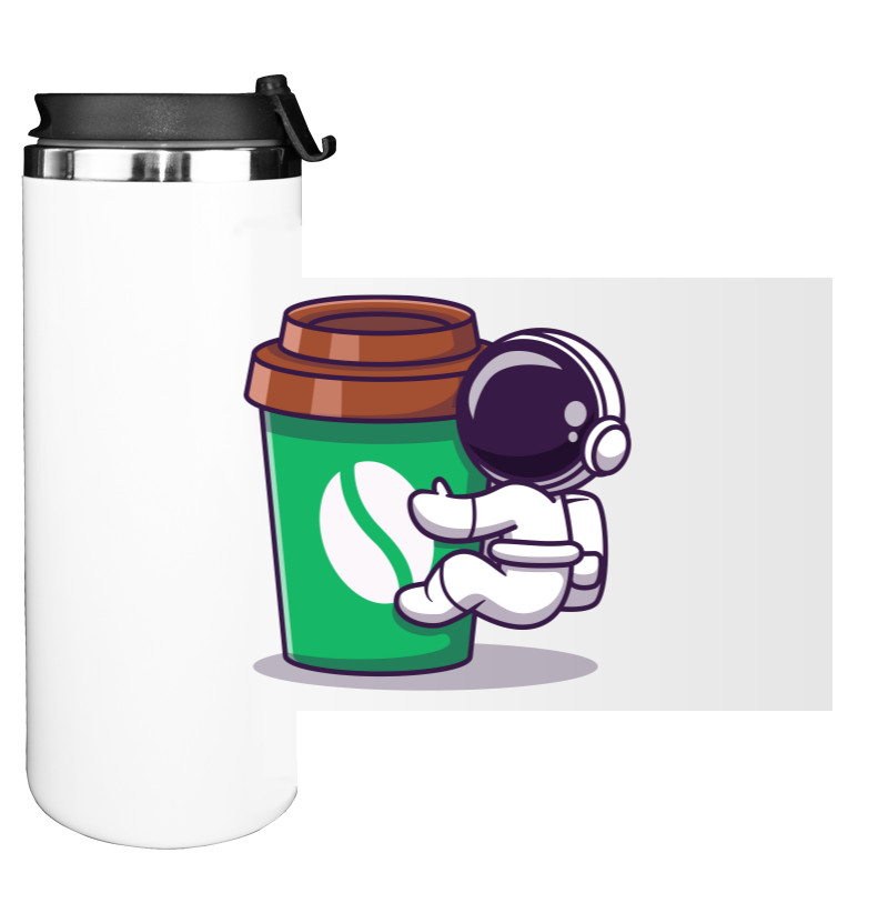 astronaut with coffee