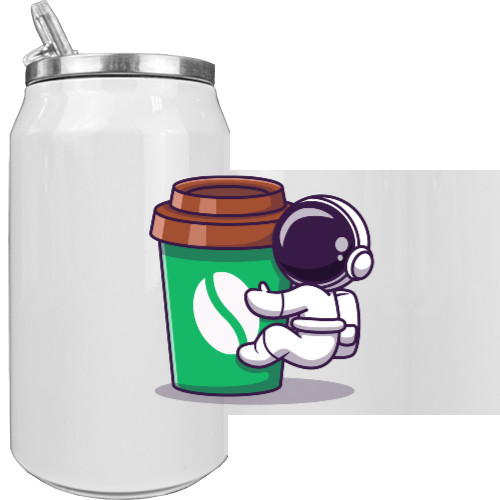 Aluminum Can - astronaut with coffee - Mfest