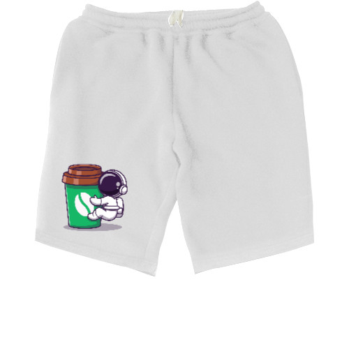 Men's Shorts - astronaut with coffee - Mfest