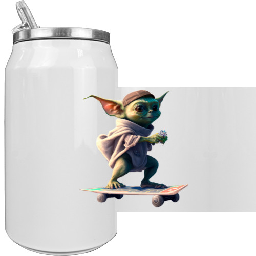 Yoda on a skateboard