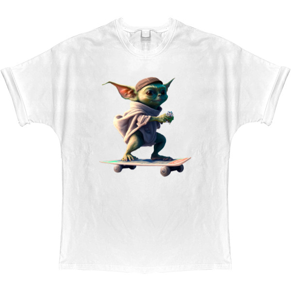 Yoda on a skateboard