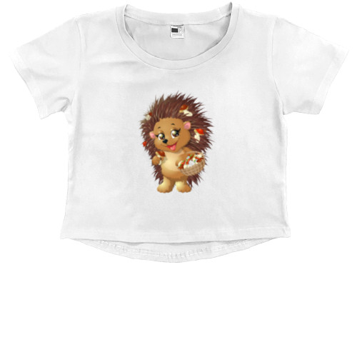 Kids' Premium Cropped T-Shirt - Hedgehog - Mfest