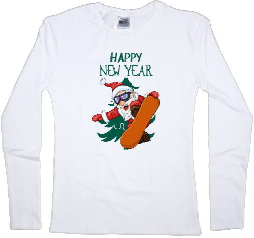 Women's Longsleeve Shirt - Santa Claus on a skateboard - Mfest