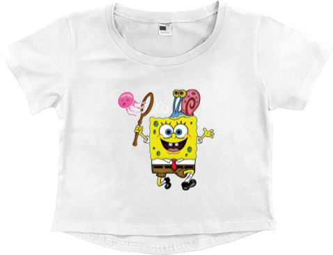 Women's Cropped Premium T-Shirt - Spongebob 5 - Mfest