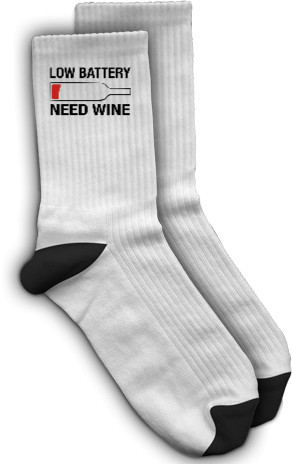 Socks - Low battery need wine - Mfest