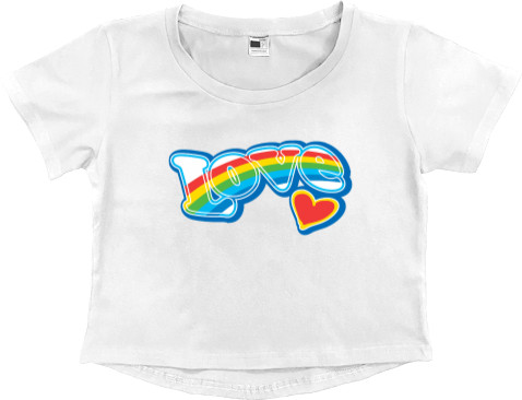 Women's Cropped Premium T-Shirt - love rainbow - Mfest