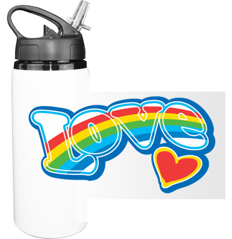 Sport Water Bottle - love rainbow - Mfest