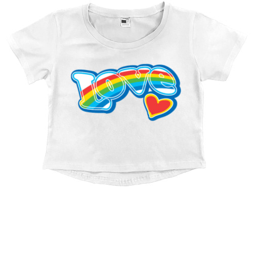 Kids' Premium Cropped T-Shirt - love rainbow - Mfest