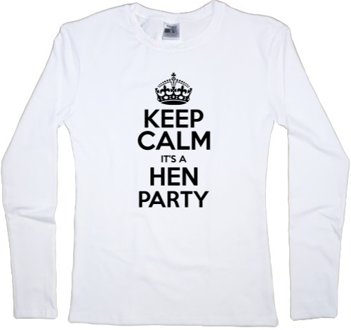 Футболка з Довгим Рукавом Жіноча - Keep calm It's a hen party - Mfest