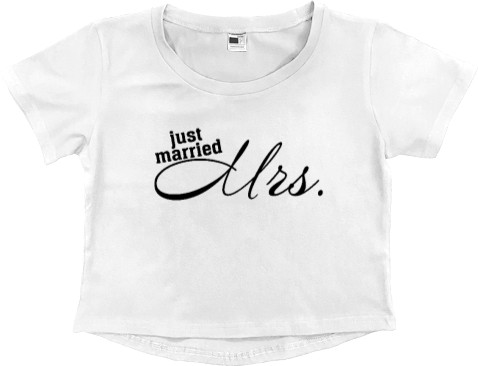 Women's Cropped Premium T-Shirt - Just married woman - Mfest