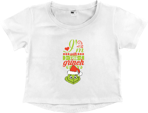 Women's Cropped Premium T-Shirt - I'm with the grinch - Mfest