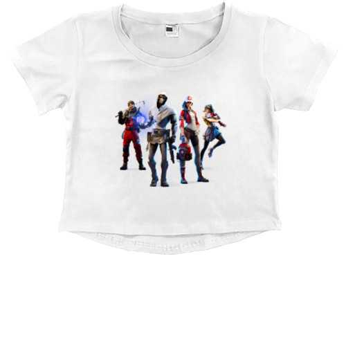 Kids' Premium Cropped T-Shirt - Fortnite Team - Mfest