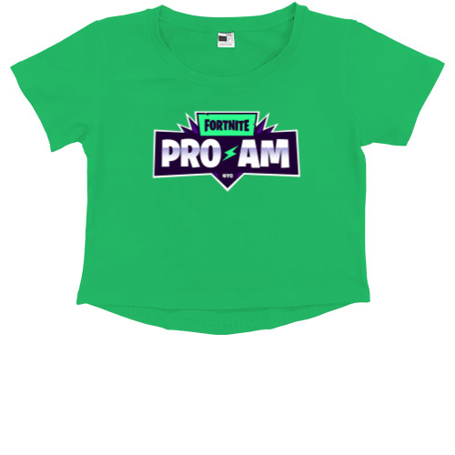 Women's Cropped Premium T-Shirt - Fortnite pro am - Mfest