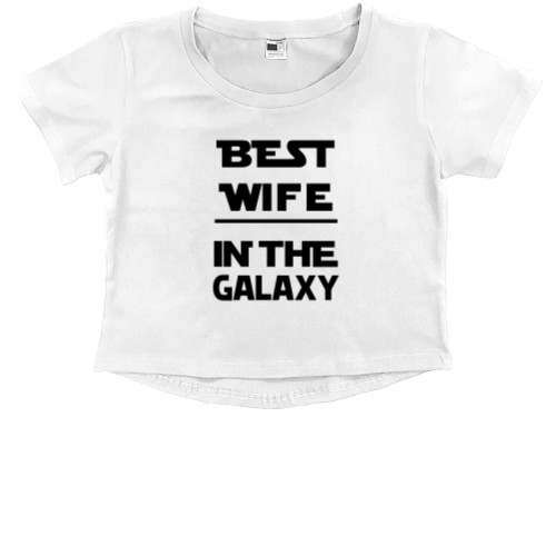 Kids' Premium Cropped T-Shirt - best wife in the galaxy - Mfest