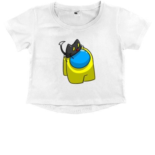 Kids' Premium Cropped T-Shirt - Among us - Mfest