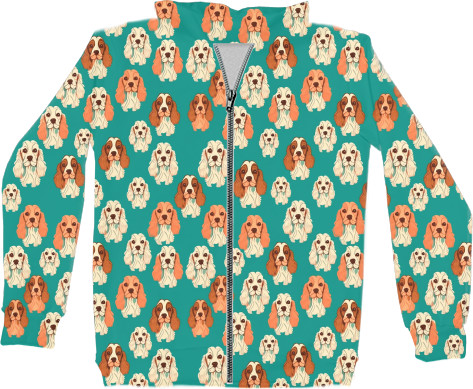 Unisex Zip-through Hoodie 3D - Cocker Spaniel - Mfest