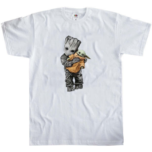 Men's T-Shirt Fruit of the loom - Беби Йода и Грут - Mfest