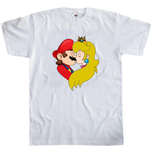 Men's T-Shirt Fruit of the loom - Mario and the princess at the kiss - Mfest