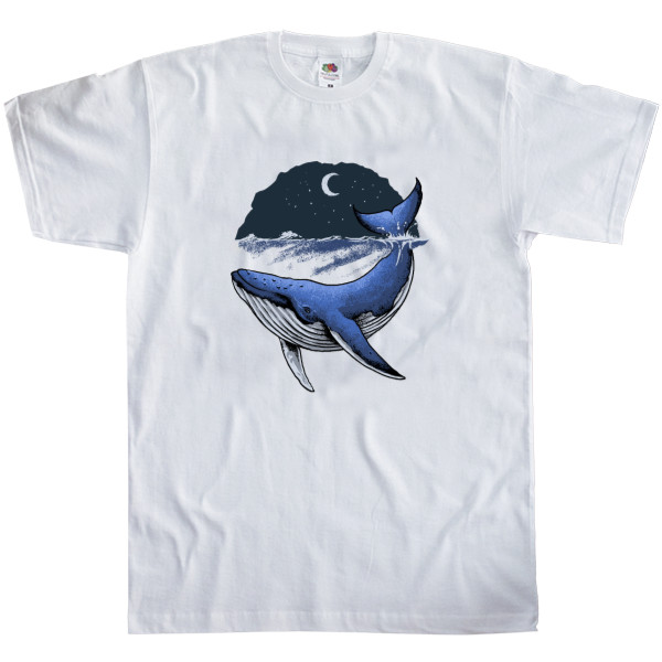 Men's T-Shirt Fruit of the loom - whale in the ocean - Mfest