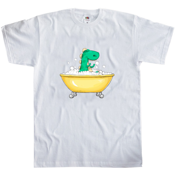 Men's T-Shirt Fruit of the loom - Dinosaur in the bathroom - Mfest